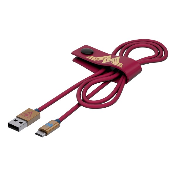 Tribe - Wonder Woman - DC Comics - Micro USB Cable - Data and Charging for Android, Samsung, HTC, Nokia, Sony - 120 cm
