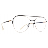 Mykita - Misako - Lessrim - Black Glossy Gold - Metal Glasses - Optical Glasses - Mykita Eyewear