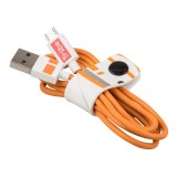 Tribe - BB-8 - Star Wars - Micro USB Cable - Data Transmission and Charging for Android, Samsung, HTC, Nokia, Sony - 120 cm