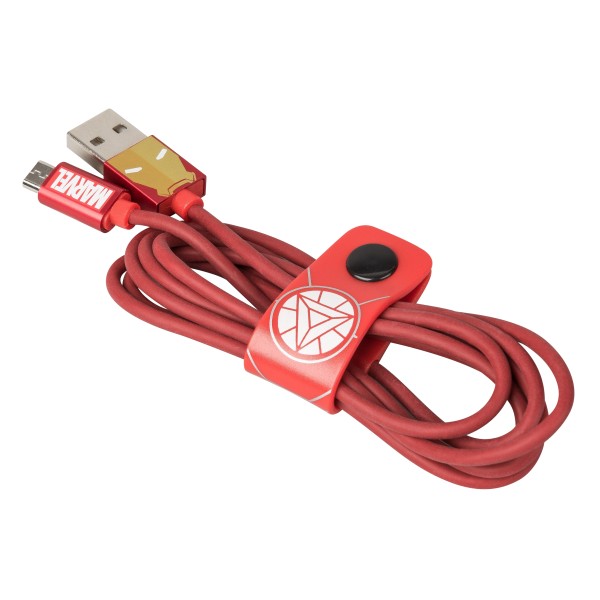 Tribe - Iron Man - Marvel - Micro USB Cable - Data Transmission and Charging for Android, Samsung, HTC, Nokia, Sony - 120 cm