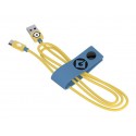 Tribe - Carl - Minions - Micro USB Cable - Data Transmission and Charging for Android, Samsung, HTC, Nokia, Sony - 120 cm