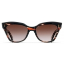 Cutler & Gross - 9288 Cat Eye Sunglasses - Striped Brown Havana - Luxury - Cutler & Gross Eyewear