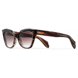 Cutler & Gross - 9288 Cat Eye Sunglasses - Striped Brown Havana - Luxury - Cutler & Gross Eyewear