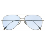 Cutler & Gross - 1266 Palladium Plated Aviator Sunglasses - Pale Blue - Luxury - Cutler & Gross Eyewear