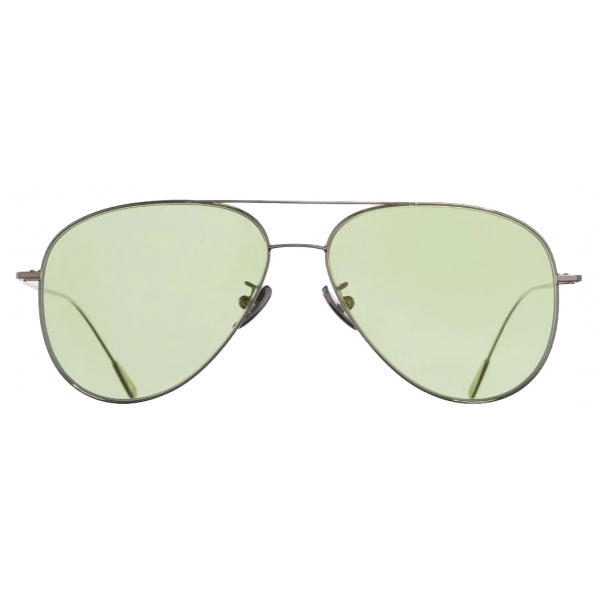 Cutler & Gross - 1266 Palladium Plated Aviator Sunglasses - Pale Green - Luxury - Cutler & Gross Eyewear