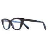 Cutler & Gross - 9241 Cat Eye Optical Glasses - Blue on Black - Luxury - Cutler & Gross Eyewear