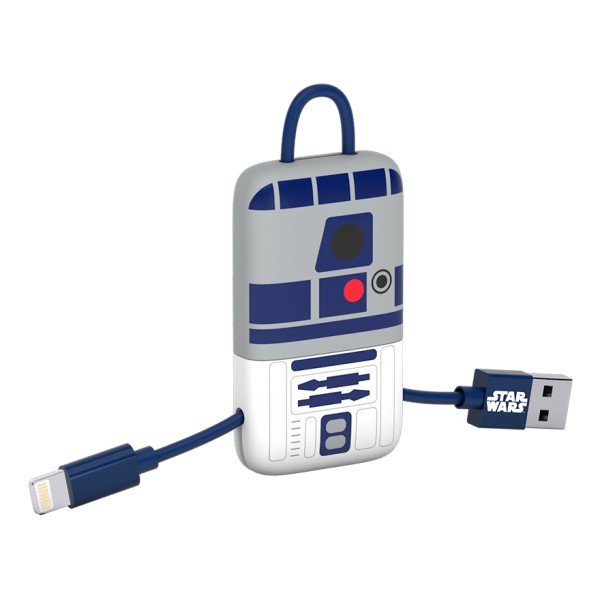 Tribe - RD-D2 - Star Wars - Lightning USB Cable - Keychain - Data and Charging for Apple, iPhone - MFi Certified - 22 cm