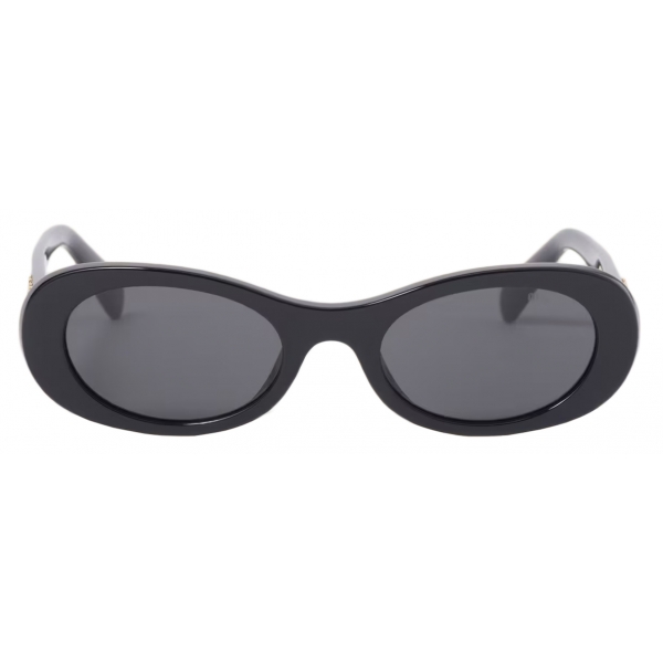 Miu Miu - Miu Miu Glimpse Sunglasses - Oval - Black Slate Gray - Sunglasses - Miu Miu Eyewear