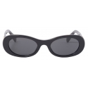 Miu Miu - Miu Miu Glimpse Sunglasses - Oval - Black Slate Gray - Sunglasses - Miu Miu Eyewear