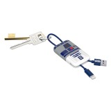 Tribe - RD-D2 - Star Wars - Cavo Lightning USB - Portachiavi - Dati e Ricarica per Apple iPhone - Certificato MFi - 22 cm
