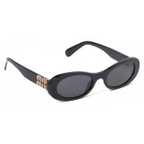 Miu Miu - Miu Miu Glimpse Sunglasses - Oval - Black Slate Gray - Sunglasses - Miu Miu Eyewear