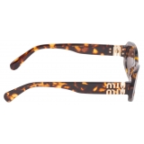 Miu Miu - Miu Miu Glimpse Sunglasses - Oval - Honey Tortoiseshell Coffee - Sunglasses - Miu Miu Eyewear