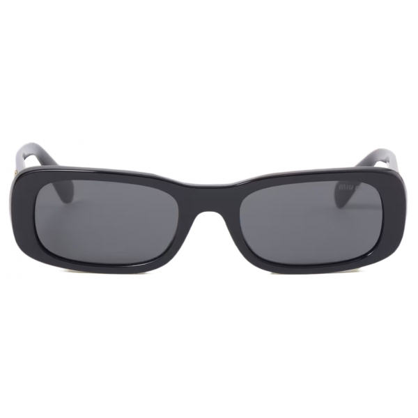 Miu Miu - Miu Miu Glimpse Sunglasses - Rectangular - Black Slate Gray - Sunglasses - Miu Miu Eyewear