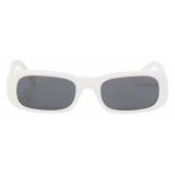 Miu Miu - Miu Miu Glimpse Sunglasses - Rectangular - Chalk White Slate Gray - Sunglasses - Miu Miu Eyewear