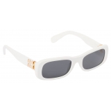 Miu Miu - Miu Miu Glimpse Sunglasses - Rectangular - Chalk White Slate Gray - Sunglasses - Miu Miu Eyewear