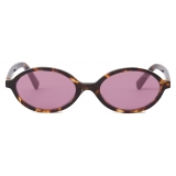 Miu Miu - Miu Miu Regard Sunglasses - Oval - Honey Tortoiseshell Amaranth - Sunglasses - Miu Miu Eyewear