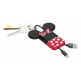 Tribe - Topolino - Disney - Cavo Lightning USB - Portachiavi - Dati e Ricarica per Apple iPhone - Certificato MFi - 22 cm