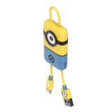 Tribe - Carl - Minions - Lightning USB Cable - Keychain - Data and Charging for Apple, iPhone - MFi Certified - 22 cm