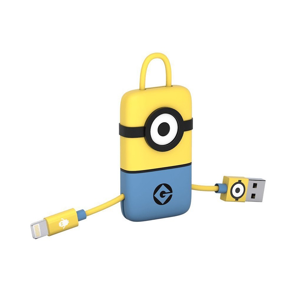 Tribe - Carl - Minions - Lightning USB Cable - Keychain - Data Charging for Apple, - Certified - 22 cm Avvenice