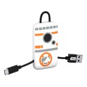 Tribe - BB-8 - Star Wars - Micro USB Cable - Keychain - Data and Charging for Android, Samsung, HTC, Nokia, Sony - 22 cm