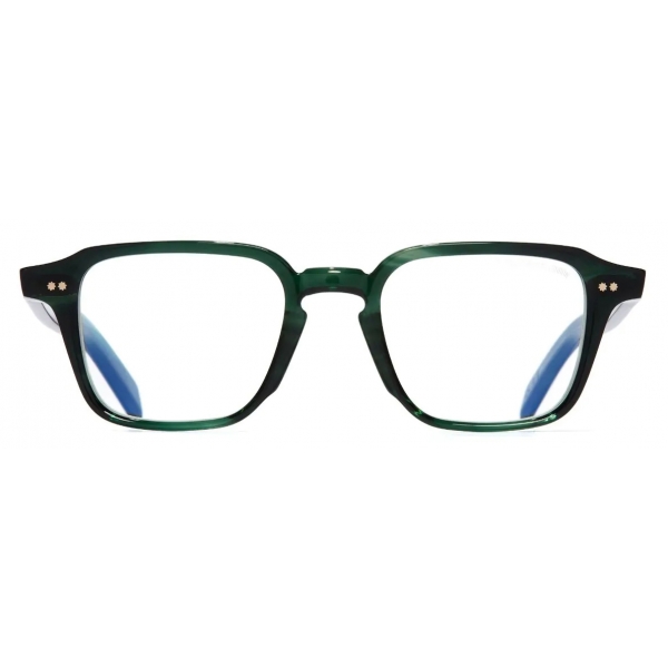 Cutler & Gross - GR07 Square Optical Glasses - Striped Dark Green - Luxury - Cutler & Gross Eyewear