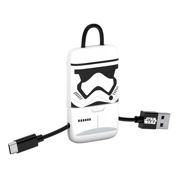 Tribe - Storm Trooper - Star Wars - Micro USB Cable - Keychain - Data and Charging - Android, Samsung, HTC, Nokia, Sony - 22 cm