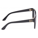 Miu Miu - Miu Miu Logo Sunglasses - Square - Black Slate Gray - Sunglasses - Miu Miu Eyewear