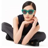 Miu Miu - Miu Miu Glimpse Sunglasses - Cat Eye - Peacock Blue Gradient Grafite - Sunglasses - Miu Miu Eyewear