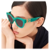 Miu Miu - Occhiali Miu Miu Glimpse - Cat Eye - Pavone Striato Grafite Sfumato - Occhiali da Sole - Miu Miu Eyewear