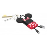 Tribe - Minnie Mouse - Disney - Micro USB Cable - Keychain - Data and Charging for Android, Samsung, HTC, Nokia, Sony - 22 cm