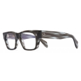 Cutler & Gross - 9690 Square Optical Glasses - Striped Green Crystal - Luxury - Cutler & Gross Eyewear