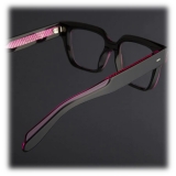 Cutler & Gross - 9347 Square Optical Glasses - Pink on Black - Luxury - Cutler & Gross Eyewear