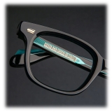 Cutler & Gross - 9521 Square Optical Glasses - Large - Teal on Black - Luxury - Cutler & Gross Eyewear