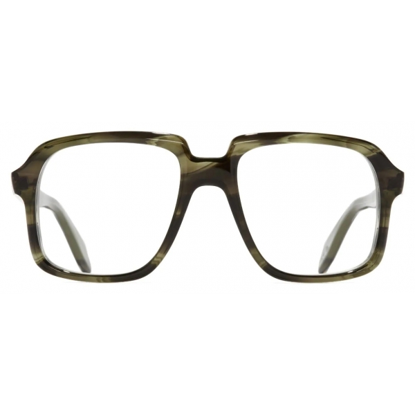Cutler & Gross - 1397 Square Optical Glasses - Striped Green Havana - Luxury - Cutler & Gross Eyewear