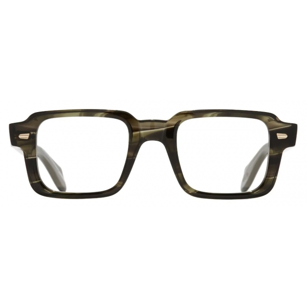Cutler & Gross - 1393 Square Optical Glasses - Striped Green Havana - Luxury - Cutler & Gross Eyewear