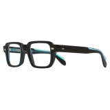 Cutler & Gross - 1393 Square Optical Glasses - Teal on Black - Luxury - Cutler & Gross Eyewear