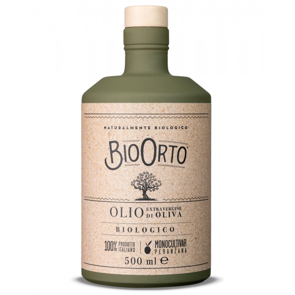 BioOrto - Monocultivar Peranzana - Organic Italian Extra Virgin Olive Oil - 500 ml