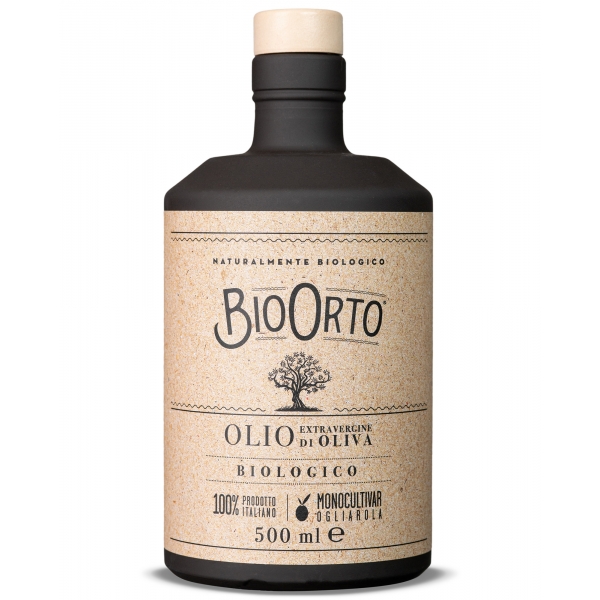 BioOrto - Monocultivar Ogliarola Garganica - Olio Extravergine di Oliva Italiano Biologico - 500 ml