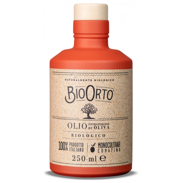 BioOrto - Monocultivar Coratina - Olio Extravergine di Oliva Italiano Biologico - 250 ml
