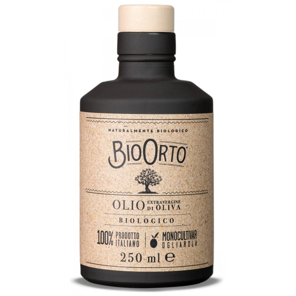 BioOrto - Monocultivar Ogliarola Garganica - Organic Italian Extra Virgin Olive Oil - 250 ml