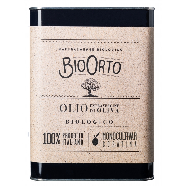 BioOrto - Monocultivar Coratina - Olio Extravergine di Oliva Italiano Biologico - 1 l