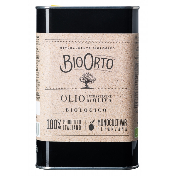 BioOrto - Monocultivar Peranzana - Olio Extravergine di Oliva Italiano Biologico - 3 l