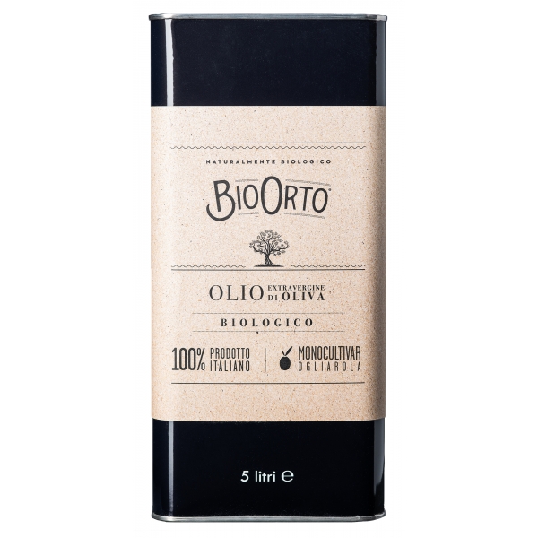 BioOrto - Blend Peranzana Ogliarola - Olio Extravergine di Oliva Italiano Biologico - 5 l