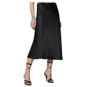 Patrizia Pepe - Glossy Fabric Midi Skirt - Black - Skirt - Made in Italy - Luxury Exclusive Collection