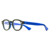 Cutler & Gross - 9290 Round Optical Glasses - Emerald Marble on Ink Colour Studio - Luxury - Cutler & Gross Eyewear