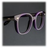 Cutler & Gross - 9990 Round Optical Glasses - Purple on Black - Luxury - Cutler & Gross Eyewear