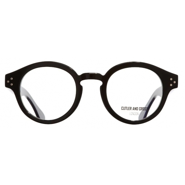 Cutler & Gross - 1291V2 Round Optical Glasses - Large - Black on Green - Luxury - Cutler & Gross Eyewear