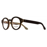 Cutler & Gross - 1291V2 Round Optical Glasses - Large - Black on Havana Horn - Luxury - Cutler & Gross Eyewear