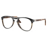 Persol - PO9714VM - Nero Marrone Striato Grigio - Occhiali da Vista - Persol Eyewear