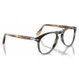 Persol - PO9714VM - Nero Marrone Striato Grigio - Occhiali da Vista - Persol Eyewear